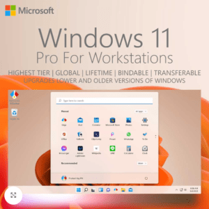 Windows 11 Pro for Workstations Product Key For 1 PC, Lifetime