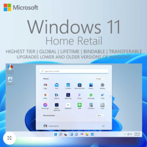 Windows 11 Home Retail Product Key For 1 PC, Lifetime